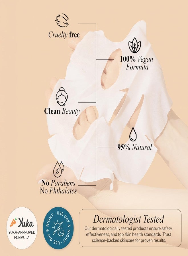 Radiant Aura Vitamin E & Vitamin C Sheet Mask – Dermatologist Tested, Anti Aging, Korean Skin Care – Deep Hydration, Softens Fine Lines, Fades The Look Of Dark Spots – Vegan, Clean Beauty – 5 Count - Image 5